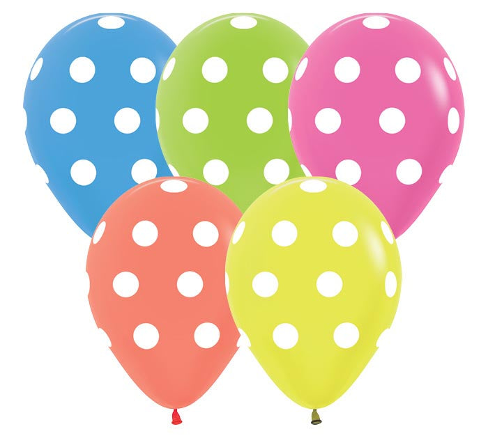 GEN 11" POLKA DOTS NEON ASST