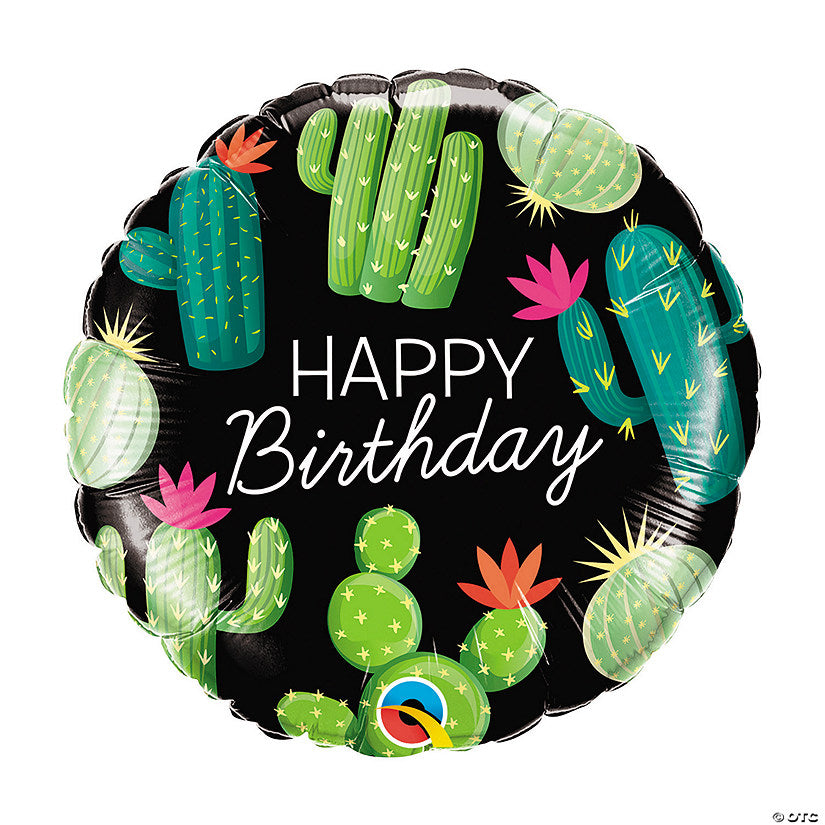 18" Round Birthday Cactus