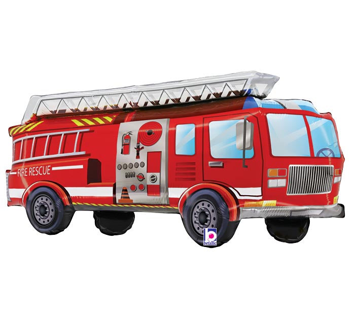 34" PKG GEN RED FIRETRUCK SHAPE