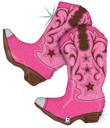 36" Holographic Wester Pink Dancing Boots