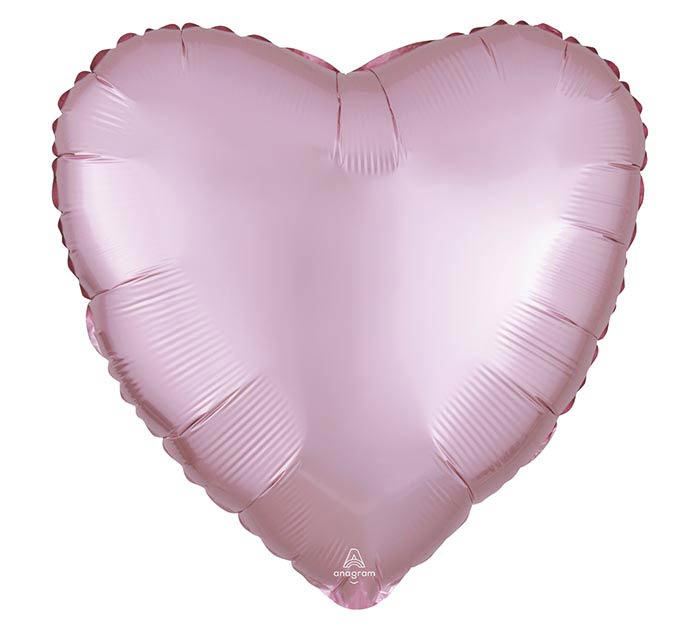 17"SOLID SATIN LUXE PASTEL PINK HEART