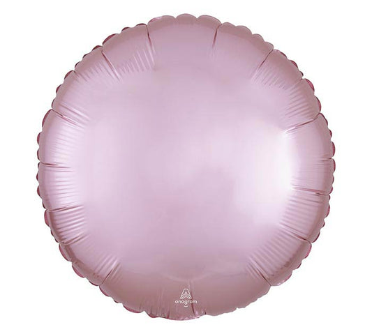 17"SOLID SATIN LUXE PASTEL PINK ROUND