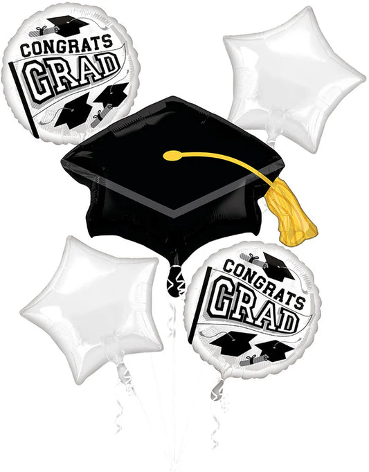 Bouquet Graduation School Colors Be True to Your School - White Foil Balloon