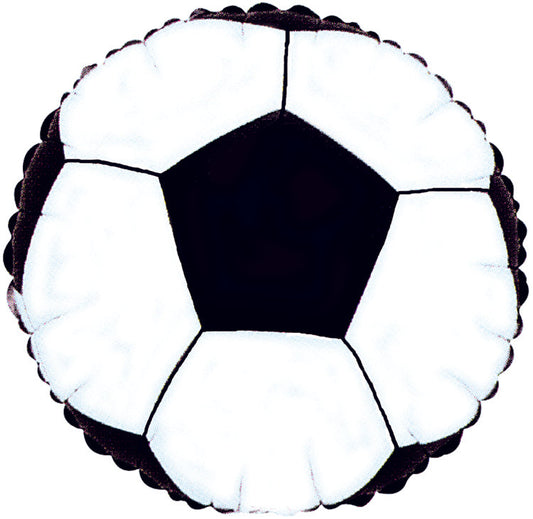 18" Soccer Black/White Foil Balloon