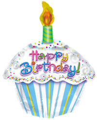 18" Shaped  Happy Birthday  Cupcake Foil  Balloon