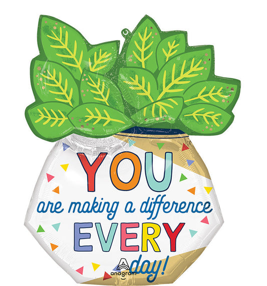 27" You are  Making a  Difference  SuperShape Foil  Balloon
