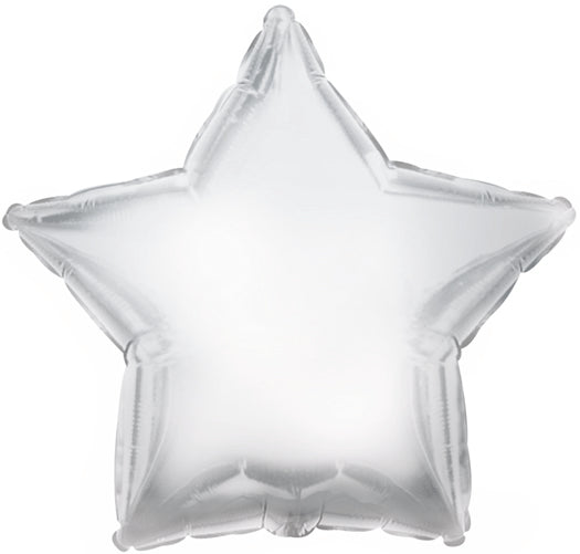18" CTI Brand  Platinum Silver  Star Foil Balloon