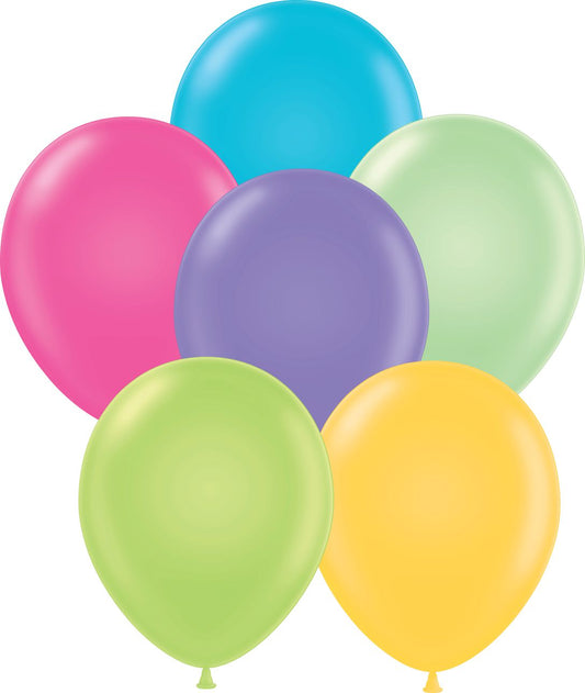 11" Pastel  Tropical Assort  Tuftex Latex  Balloons (100  Per Bag
