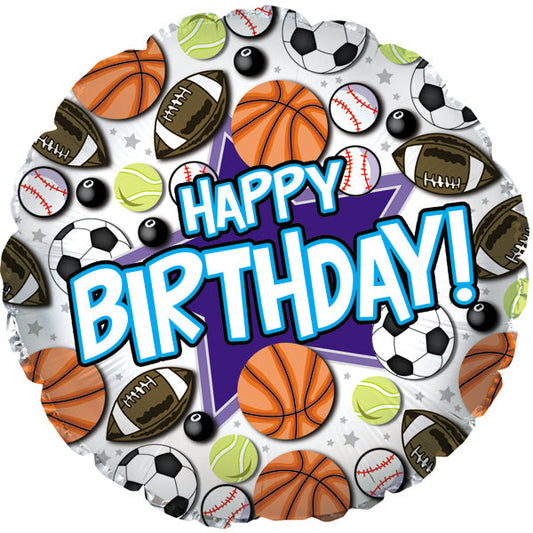 18 " Happy  Birthday Sports  CTI Balloon
