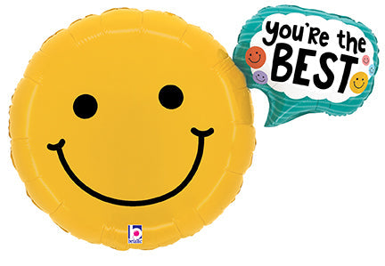 31" You're the  Best Smiley Foil  Balloon
