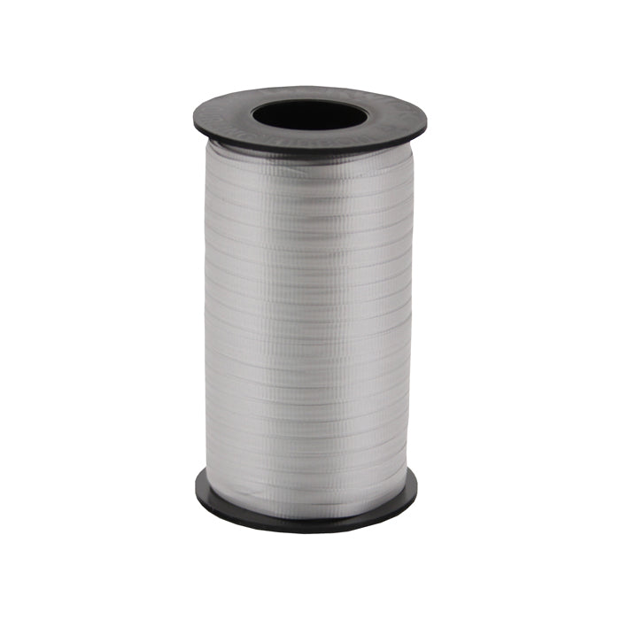 3/16" Poly  Balloon Curling  Ribbed Ribbon  Silver