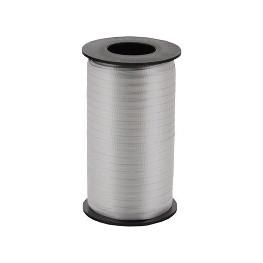 3/16" Poly  Balloon Curling  Ribbed Ribbon  Silver