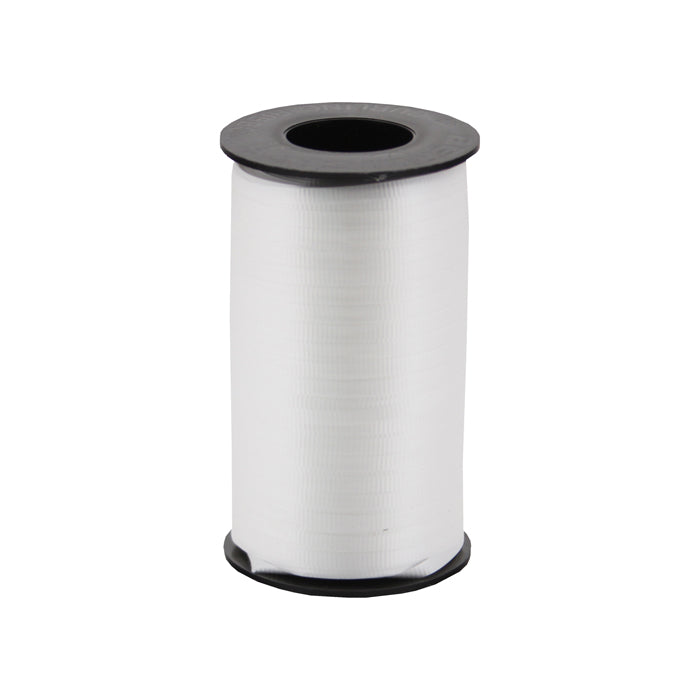 3/16" Poly  Balloon Curling  Ribbed Ribbon  White