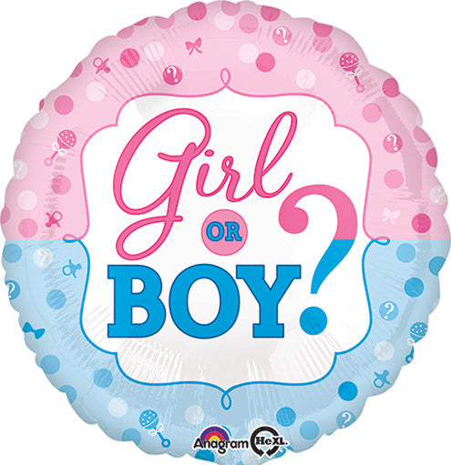 18" Gender  Reveal Balloon  Packaged