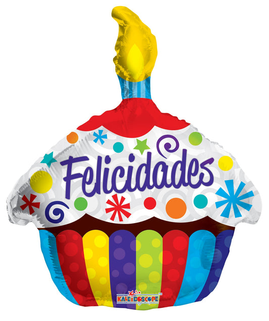 18" Felicidades  Cupcake  Balloon  (Spanish)