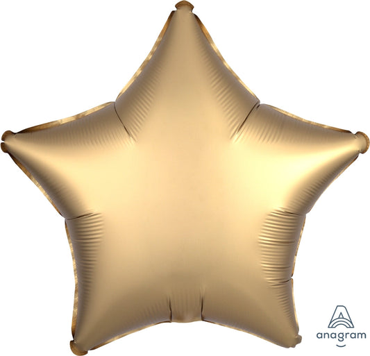 18" Satin Luxe  Gold Sateen  Star Foil Balloon