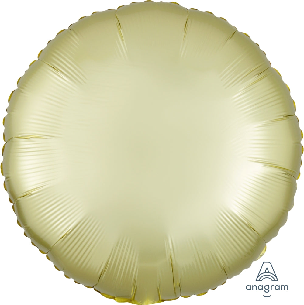 18" Satin Luxe  Circle Pastel  Yellow Foil  Balloon