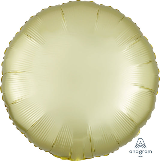 18" Satin Luxe  Circle Pastel  Yellow Foil  Balloon