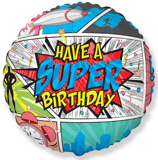 18" Happy  Birthday Comic  Foil Balloon