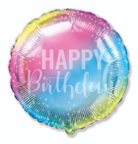 18" Happy  Birthday  Gradient Foil  Balloon