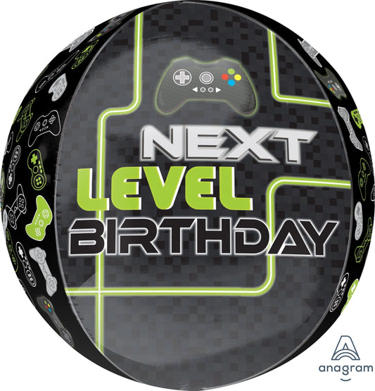 16" Level Up  Birthday Orbz  Foil Balloon