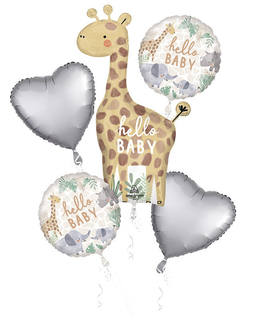 Bouquet Soft Jungle Baby Foil Balloon