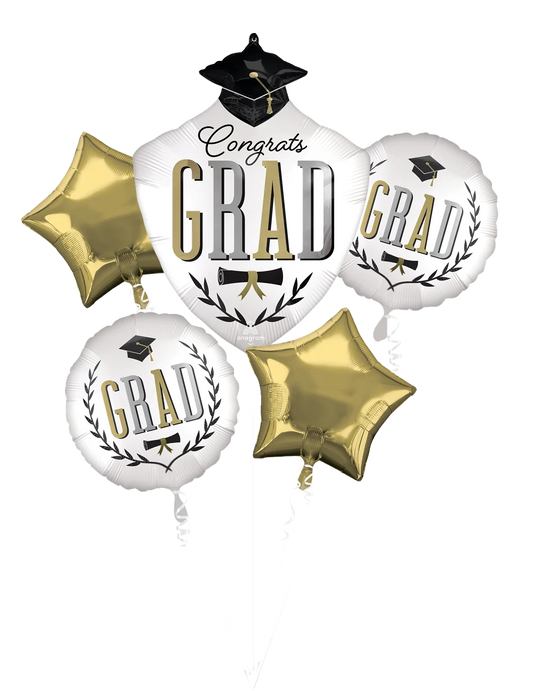 Bouquet Graduation  Satin Infused Caps Off Foil Balloon