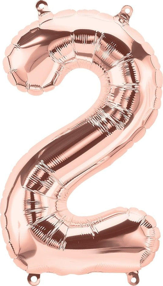 34" Northstar  Brand Packaged  Number 2  Rose Gold  Balloon