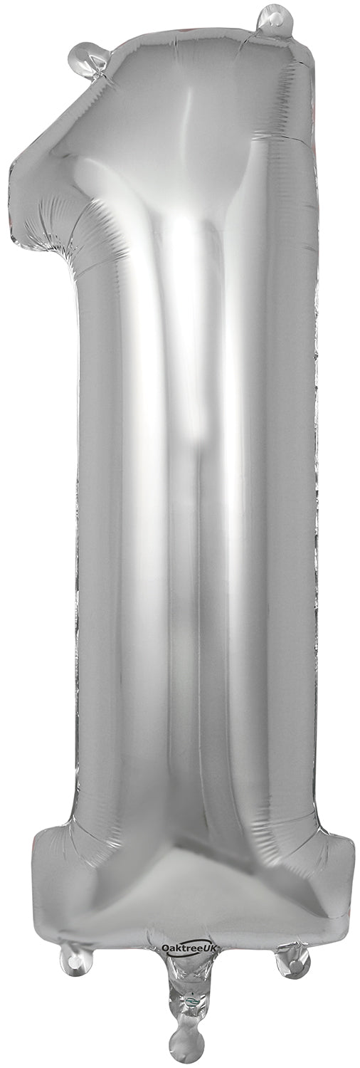 34" Number 1  Silver Oaktree  Foil Balloon