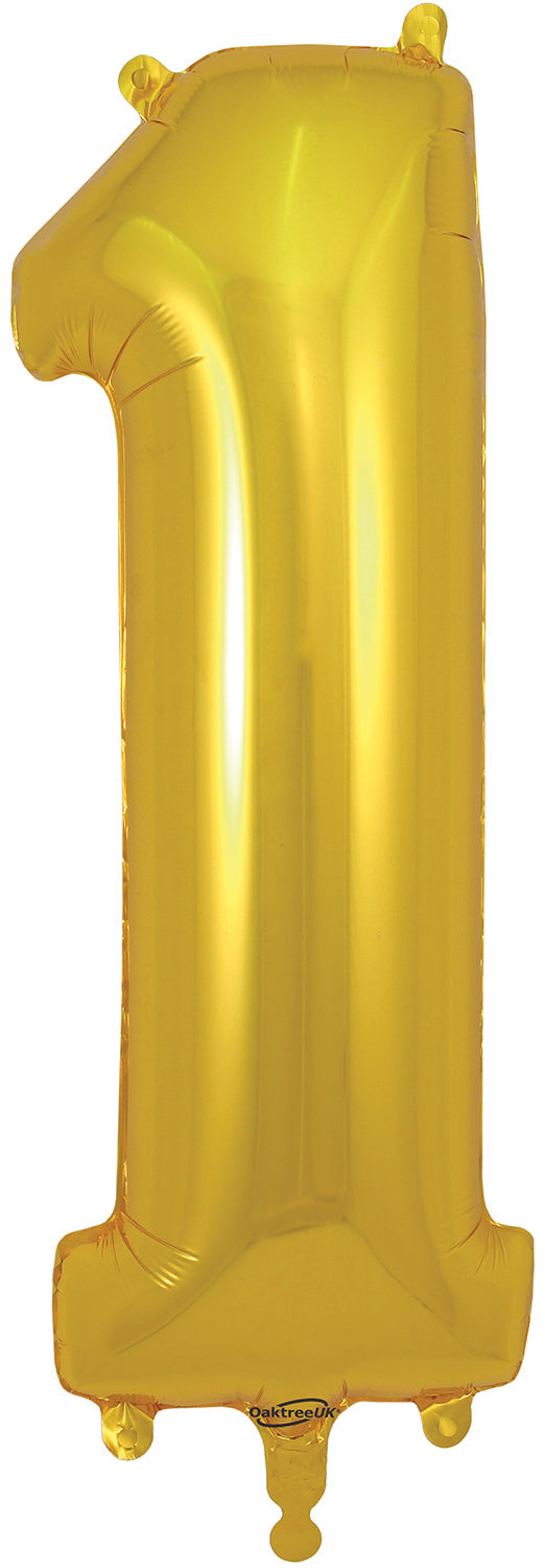 34" Number 1  Gold Oaktree  Foil Balloon
