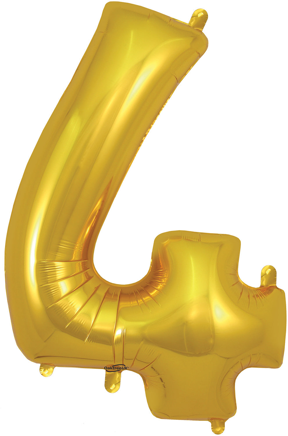 34" Number 4  Gold Oaktree  Foil Balloon
