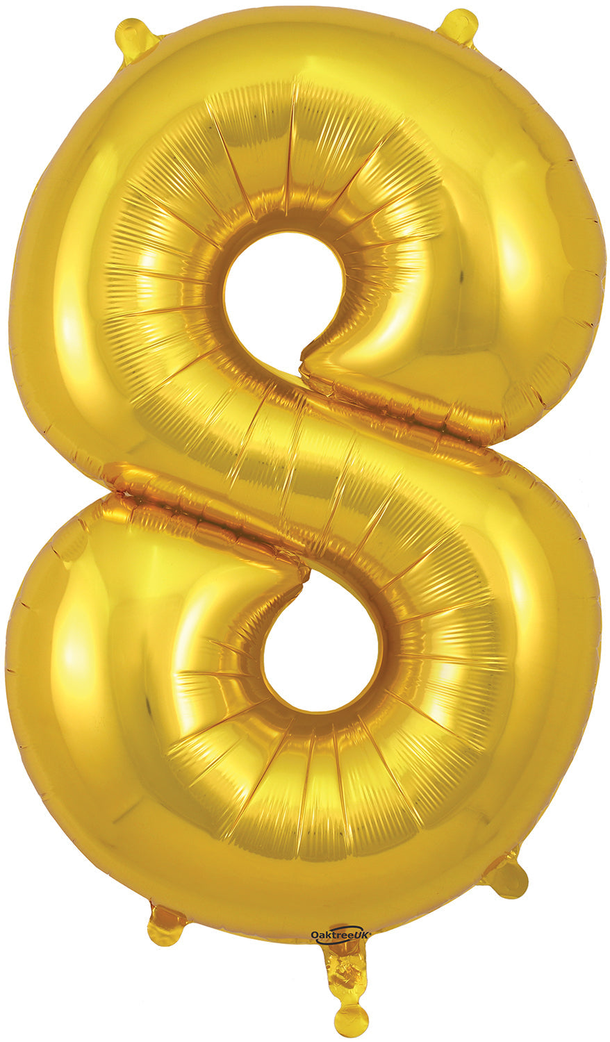 34" Number 8  Gold Oaktree  Foil Balloon