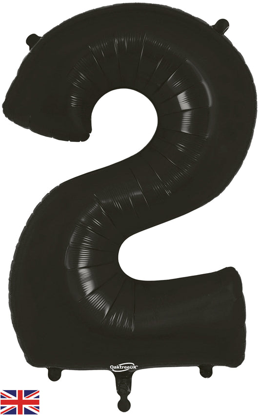 34" Number 2  Black Oaktree  Foil Balloon