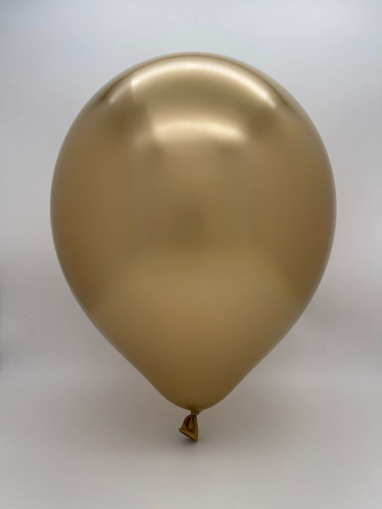 12" Kalisan  Latex Balloons  Mirror Gold (50  Per Bag)