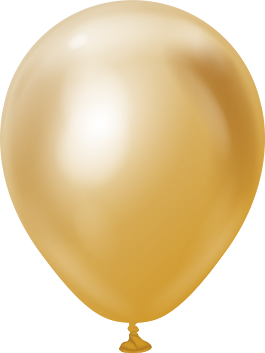 5" Kalisan Latex  Balloons Mirror  Gold (50 Per  Bag)