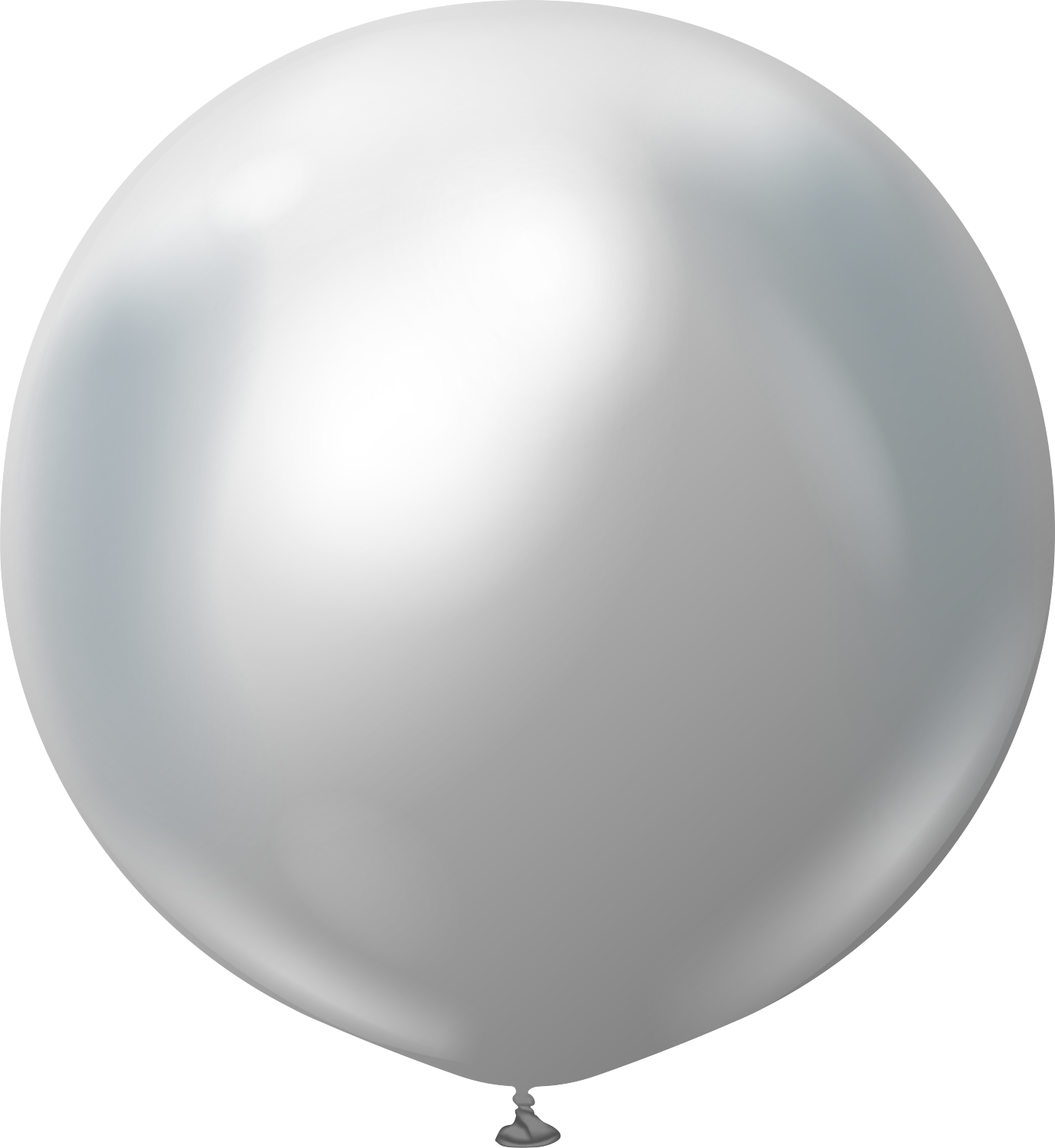 36" Kalisan  Latex Balloons  Mirror Silver (2  Per Bag)