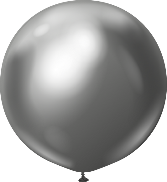 36" Kalisan  Latex Balloons  Mirror Space  Grey (2 Per  Bag)