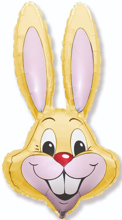 35" Bunny Rabbit Head Yellow Foil Balloon